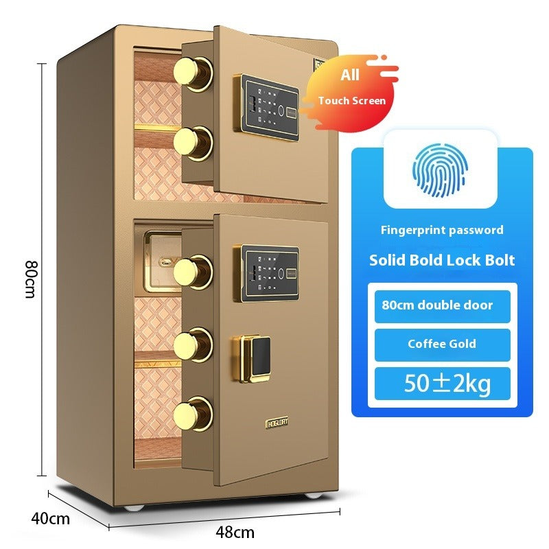 Commercial & Home Safe - Dual-Door Security Cabinet, Fingerprint/Code/Key 3-Way Lock, Heavy Steel Anti-Theft Design
