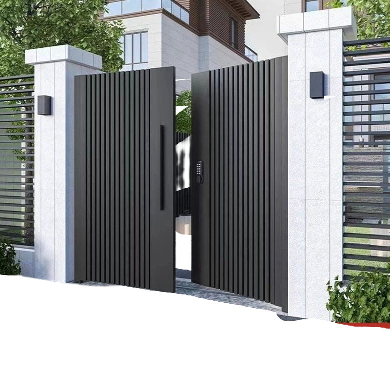 Aluminum Courtyard Gate – Double Swing or Sliding Entry for Villa & Rural Homes with Garden Access