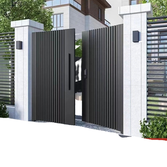 Aluminum Courtyard Gate – Double Swing or Sliding Entry for Villa & Rural Homes with Garden Access