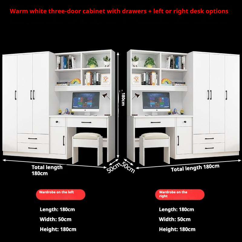 All-in-One Kids’ Desk with Wardrobe – Space-Saving Study Table & Bookshelf Combo for Small Bedrooms