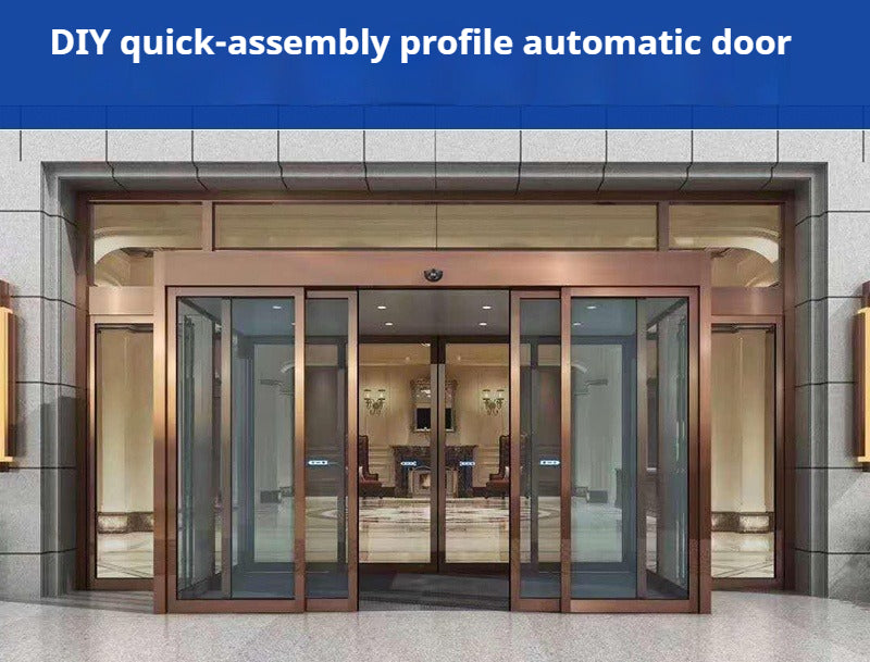 Electric Glass Sliding Door – Automatic Sensor Entry System with Complete Aluminum Track Set