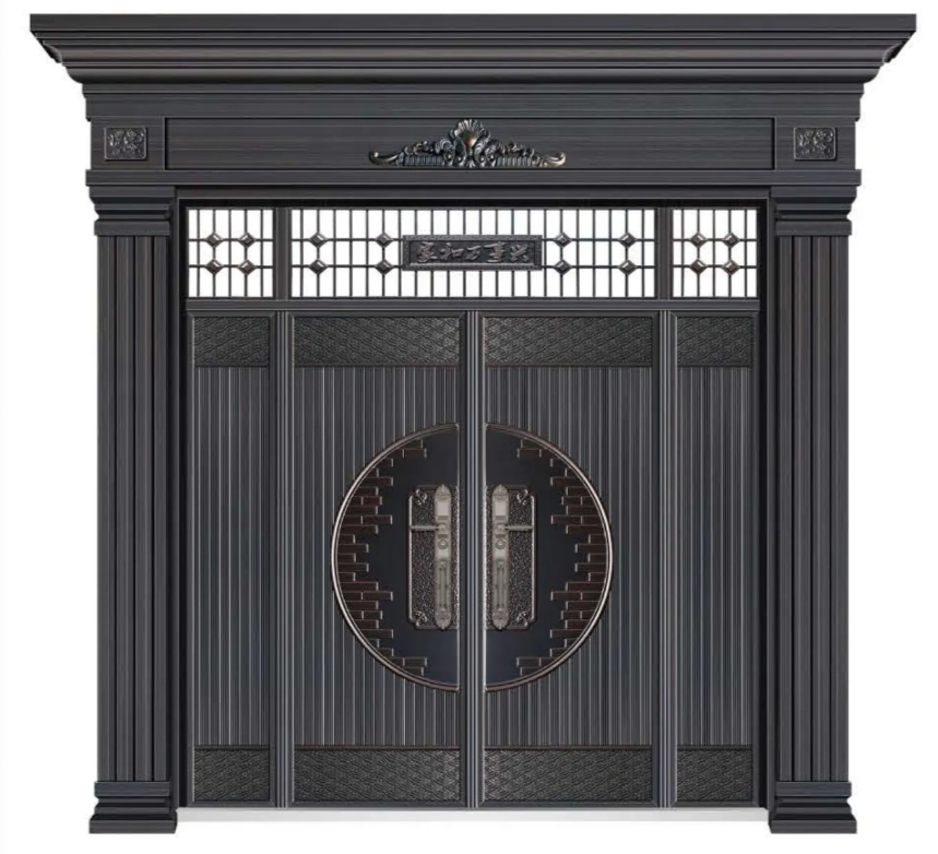 Zinc Alloy Double Swing Villa Door – Cast Aluminum Security Entry Gate for Rural Homes