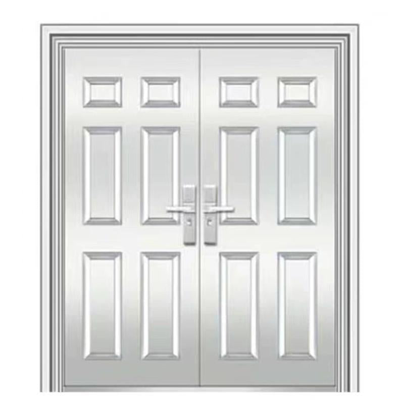 Stainless Steel Security Entrance Door – 4-Panel Swing Gate for Villa or Rural Homes