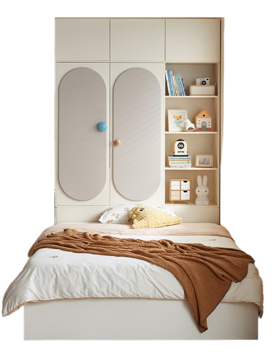 Tatami Kids' Bedroom Set with High-Profile Bed, Wardrobe & Storage Cabinet