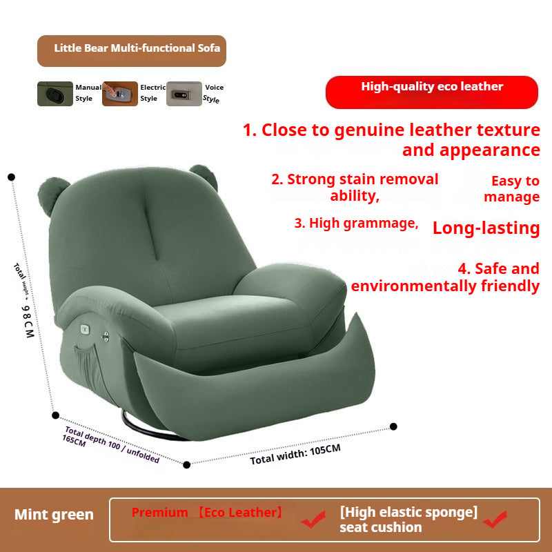 Smart Electric Recliner Chair with Massage, Heating, Rocking, USB & Battery for Small Cream-Style Living Rooms