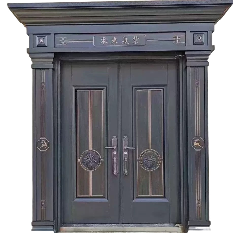 Zinc Alloy Double Swing Villa Door – Cast Aluminum Security Entry Gate for Rural Homes