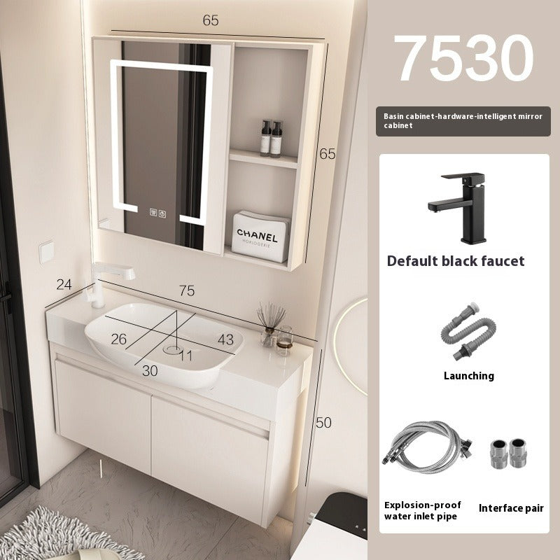 Ultra-Slim Space Aluminum Bathroom Vanity – 24cm Narrow Basin Cabinet Set for Small Bathrooms