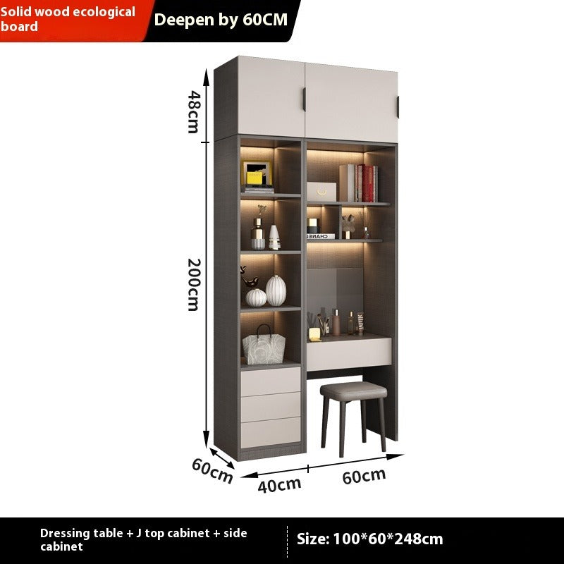 Solid Wood Wardrobe – Modern Eco-Board Closet for Small Bedroom Storage