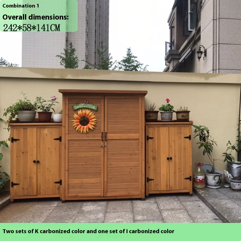 Outdoor Storage Cabinet – Weatherproof Garden Utility Shed for Balcony, Tools & Supplies