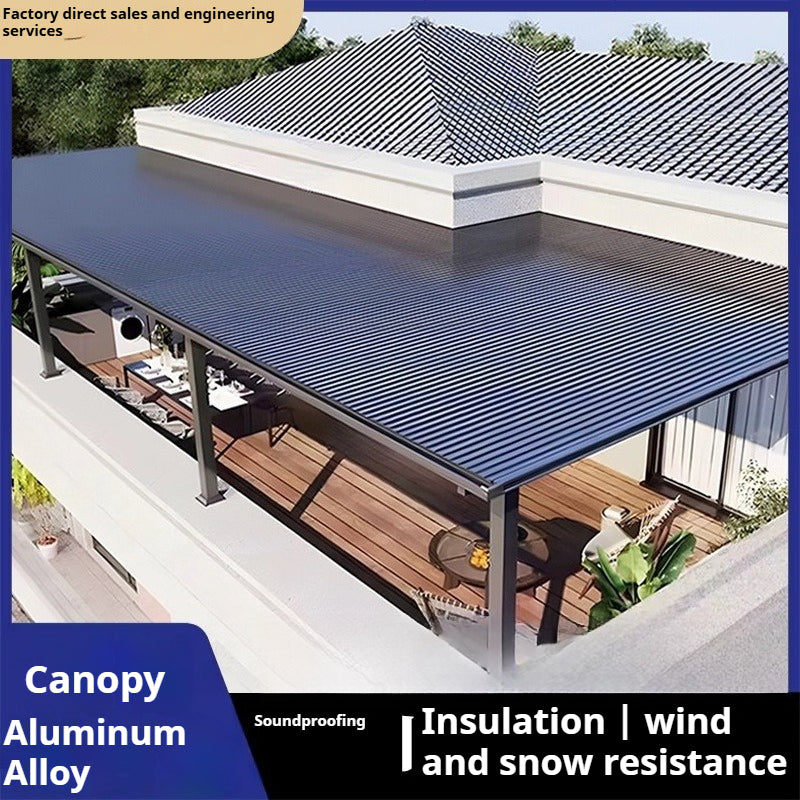 Aluminum Louver Roof Canopy with Heat-Insulating Panels for Villa Patio & Gazebo Use
