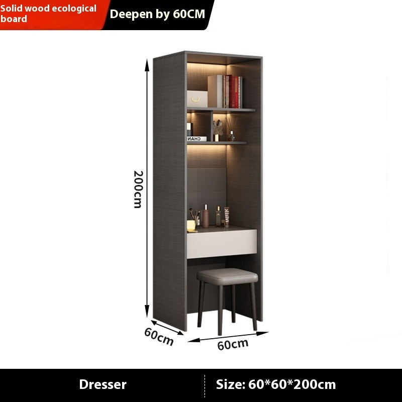 Solid Wood Wardrobe – Modern Eco-Board Closet for Small Bedroom Storage