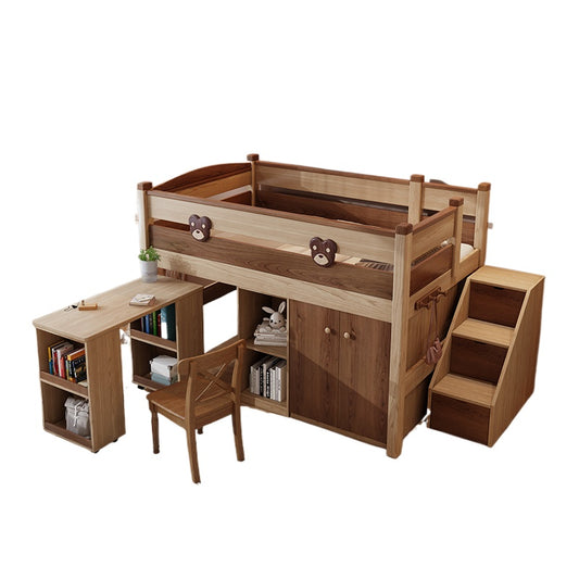 Elegant Multi-Functional Kids Bed with Study Desk and Storage - New