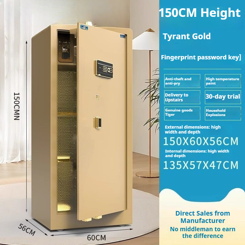 Tiger Hidden Wall Safe - Smart Fingerprint & Key Lock, Full Steel Security Box for Bedroom/Office