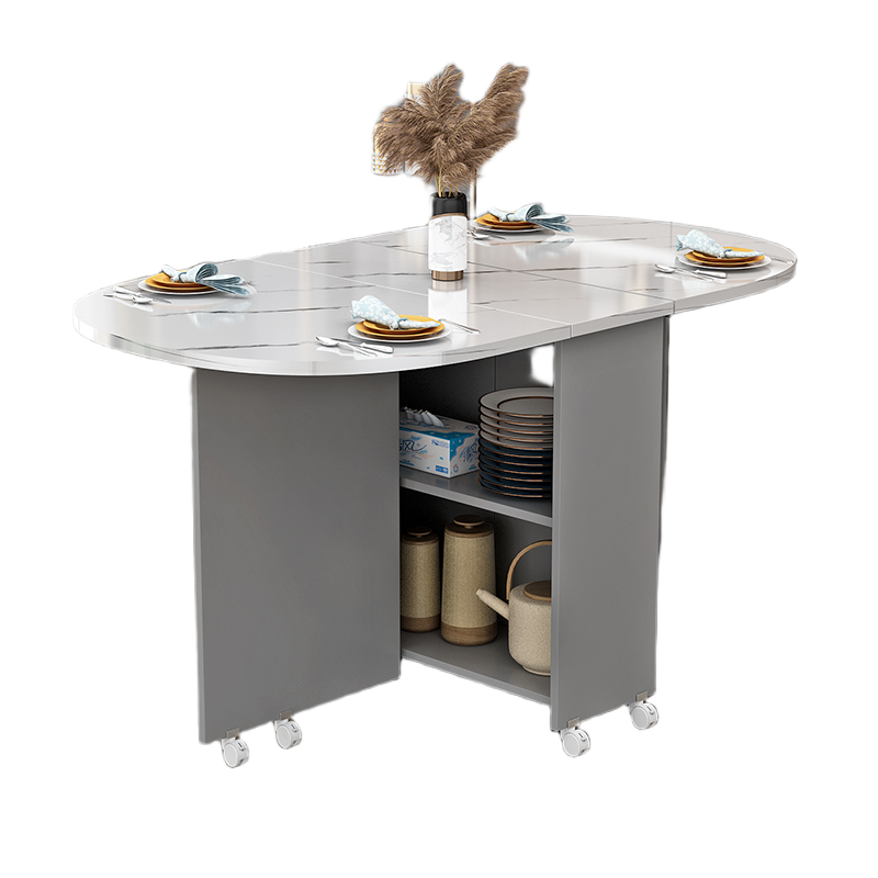 Slim Foldable Dining Table with Wheels for Small Apartments & Multi-Purpose Use