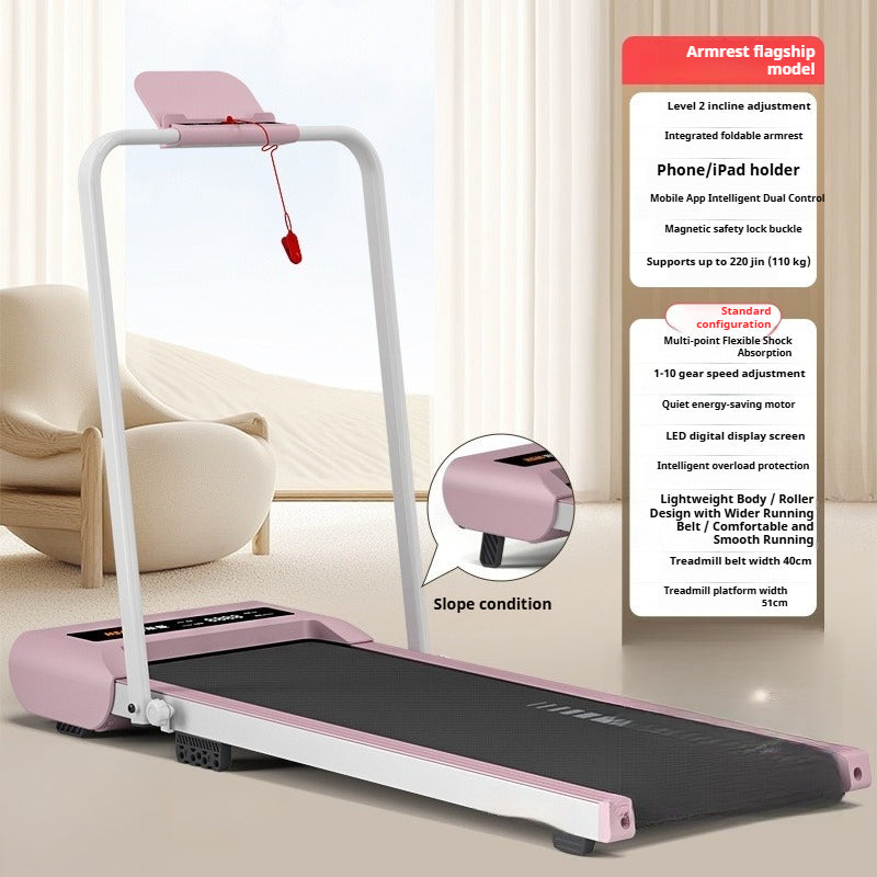 Smart Foldable Treadmill with Incline & Noise Reduction for Compact Home Fitness