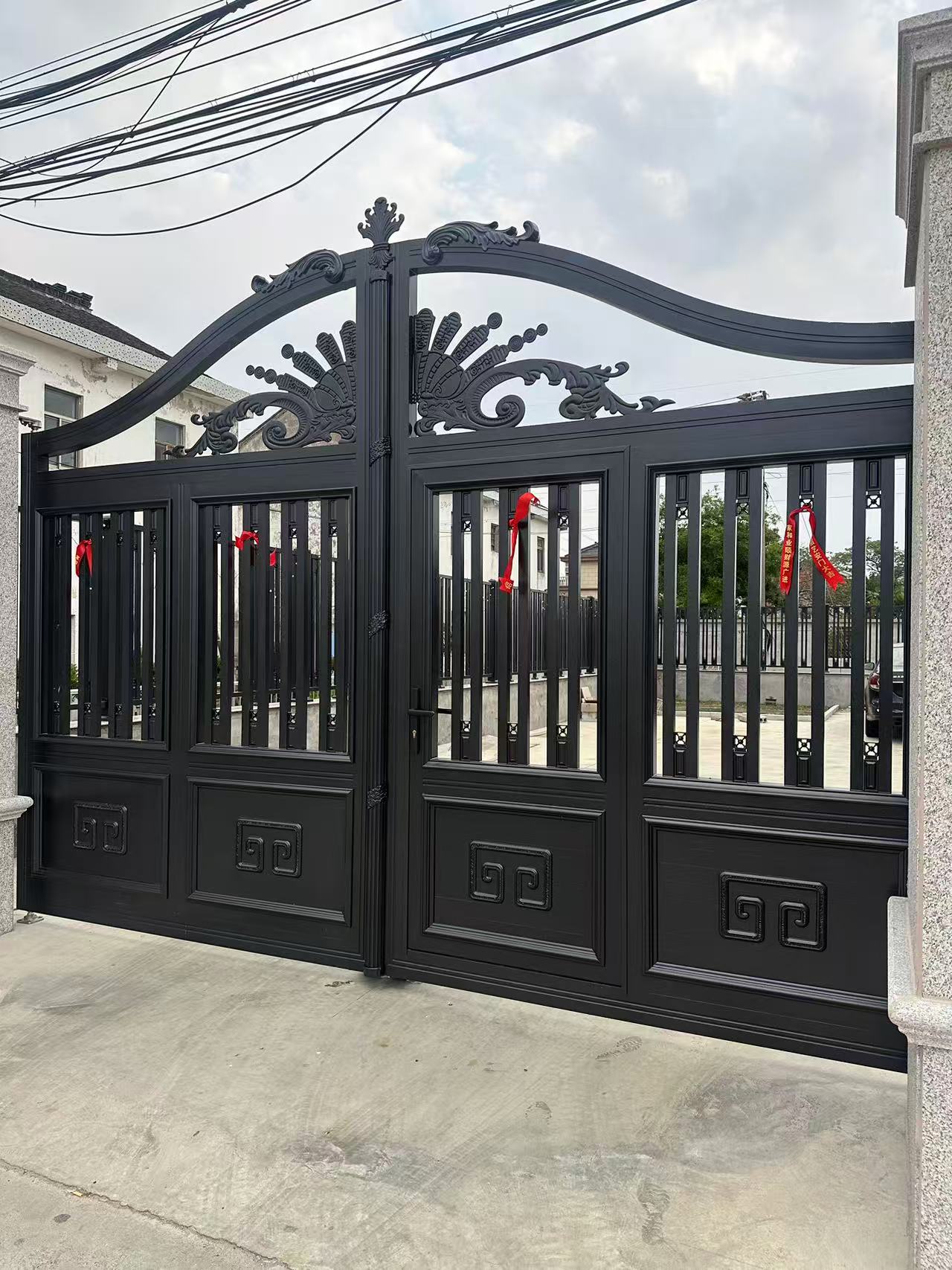 Aluminum Courtyard Gate – Double Swing or Sliding Electric Villa Entrance Gate for Garden & Private Homes