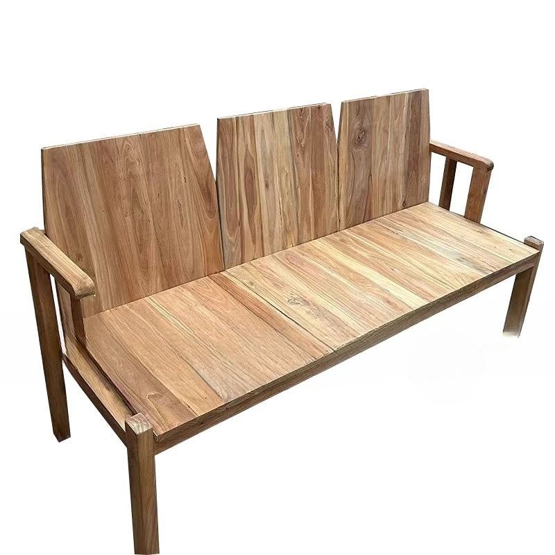 Rustic Elm Wood Dining Table & Booth Seating Set for Folk Bars, BBQ Taverns & Music Cafés