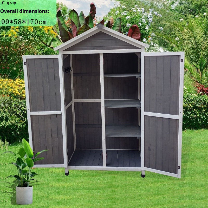 Outdoor Storage Cabinet – Weatherproof Garden Utility Shed for Balcony, Tools & Supplies