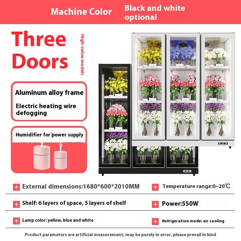 Commercial Flower Display Refrigerator - Frost-Free Cooling, High Clarity Glass, Anti-Fog System, Premium Flower Preservation Cabinet for Florists