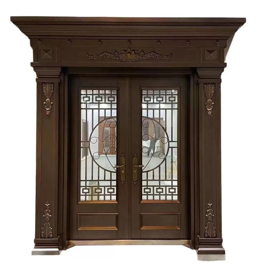 Zinc Alloy Double Swing Villa Door – Cast Aluminum Security Entry Gate for Rural Homes