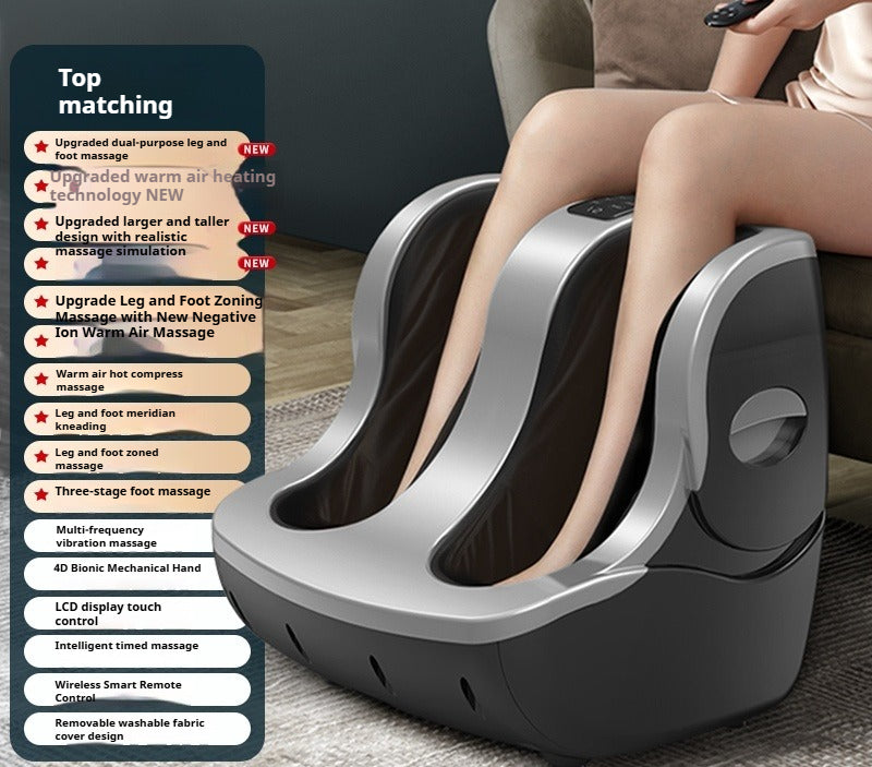 Smart Leg & Foot Massager with Automatic Kneading for Calves, Soles & Beauty Care