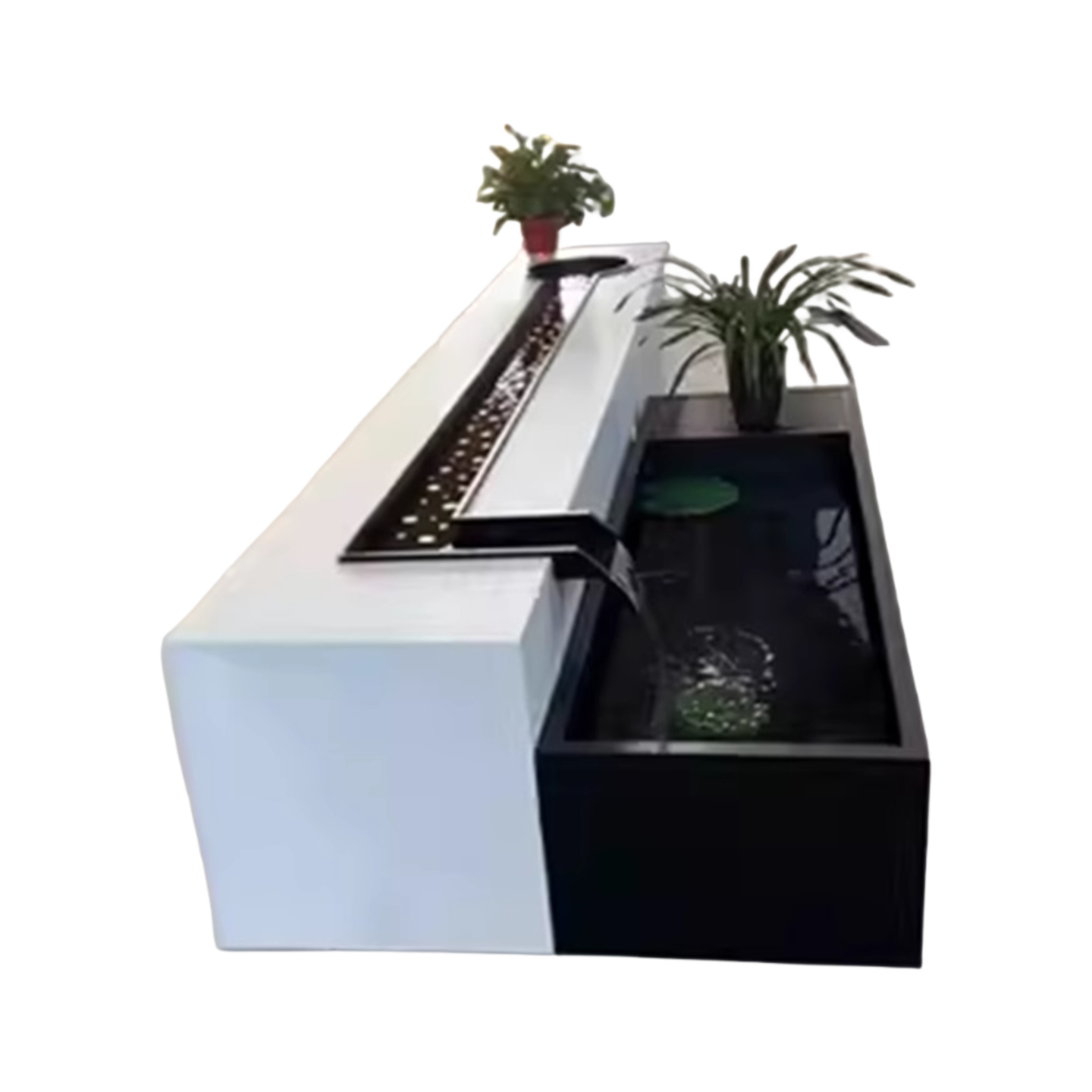 Stainless Steel Fountain & Water Feature with Pool for Courtyard Landscape & Metal Wall Decor