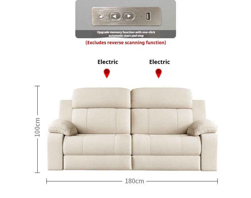 Zero-Wall Electric Reclining Leather Sofa with Ultra-Comfort Cushions for Modern Home Theater