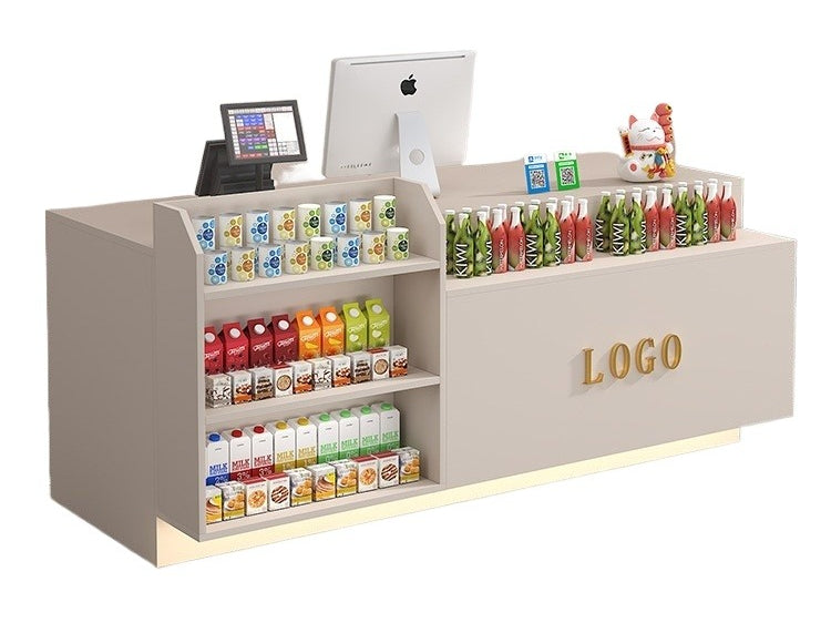 Compact Bar-Style Checkout Counter – LED Front Desk for Shops, Cafés, Convenience Stores & Supermarkets
