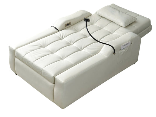 Elegant New 2-Seater Reclining Sofa Bed with Massage Function, High-Quality Microfiber Upholstery, Multi-Functional Living Room Furniture