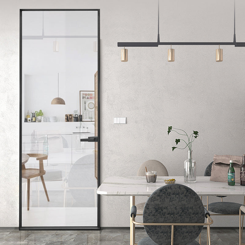 Aluminum Interior Door – Fluted Glass Swing Door for Bathroom & Kitchen