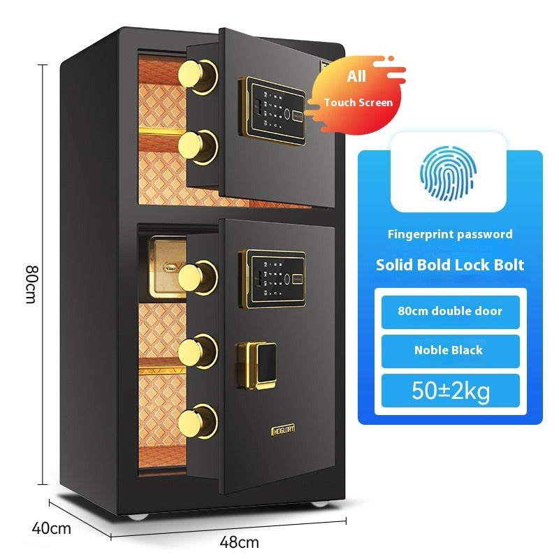 Commercial & Home Safe - Dual-Door Security Cabinet, Fingerprint/Code/Key 3-Way Lock, Heavy Steel Anti-Theft Design