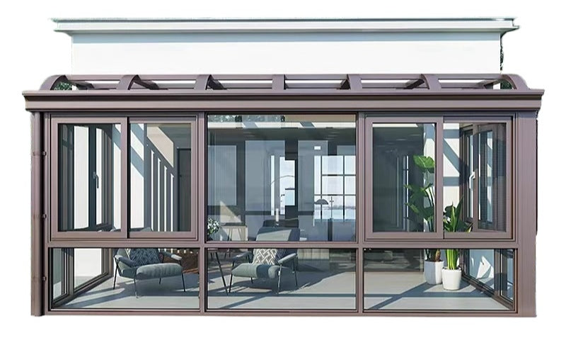 Villa Aluminum Glass Sunroom with Tempered Glass & Thermal-Break Windows for Balcony, Terrace & Garden