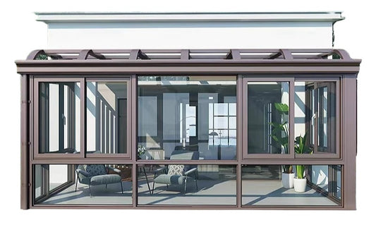 Villa Aluminum Glass Sunroom with Tempered Glass & Thermal-Break Windows for Balcony, Terrace & Garden