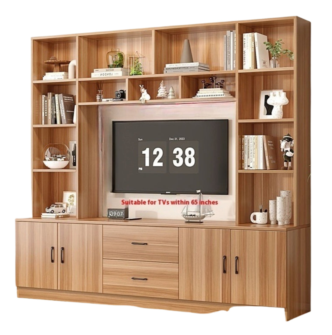 TV Cabinet with Storage – Modern Wall Unit Combination for Living Room with Integrated Tall Cabinets