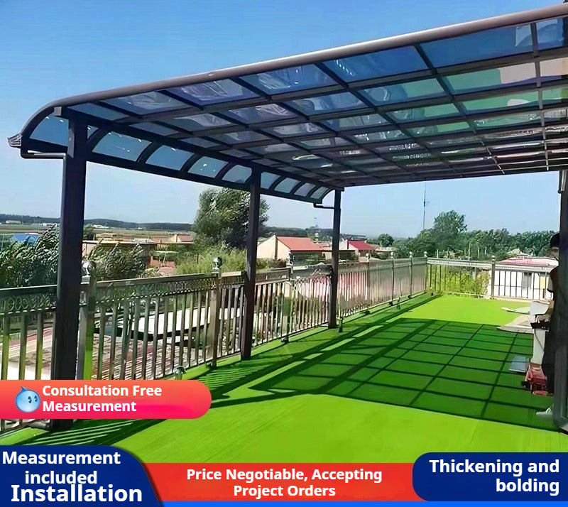 Aluminum Outdoor Awning for Rooftop, Terrace, Eaves & Windows with Sun & Rain Protection