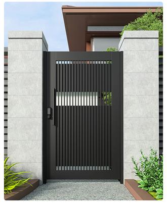 Wrought Iron & Aluminum Courtyard Gate – Modern Swing Gate for Villas and Garden Entrances