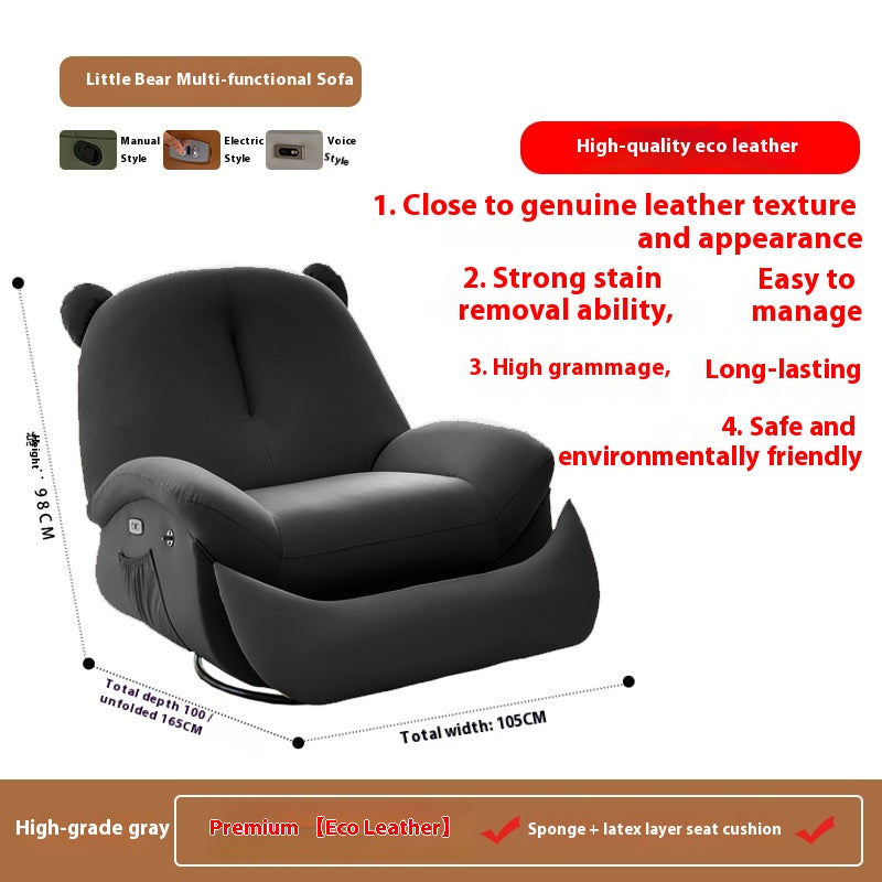 Smart Electric Recliner Chair with Massage, Heating, Rocking, USB & Battery for Small Cream-Style Living Rooms