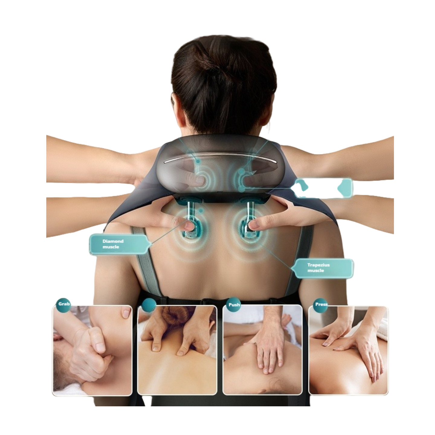 Compact Neck & Shoulder Massager for Back, Waist & Trapezius with Heat – Ideal Gift for Men & Women