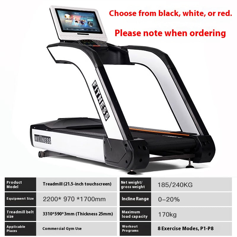 Commercial Smart Treadmill with Shock Absorption & Low Noise for Gym and Home Use