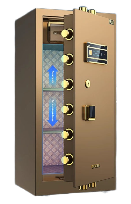 Commercial & Home Safe - Dual-Door Security Cabinet, Fingerprint/Code/Key 3-Way Lock, Heavy Steel Anti-Theft Design