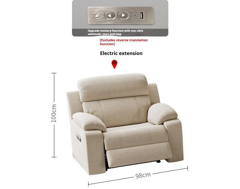 Zero-Wall Electric Reclining Leather Sofa with Ultra-Comfort Cushions for Modern Home Theater