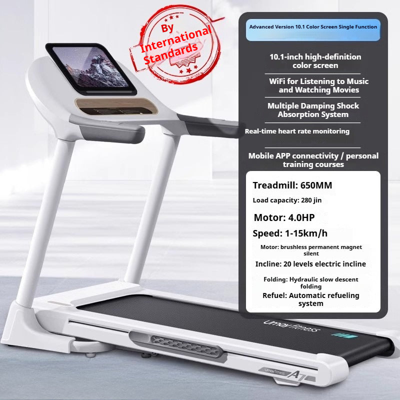 Compact Silent Foldable Treadmill with Incline for Home & Gym Use