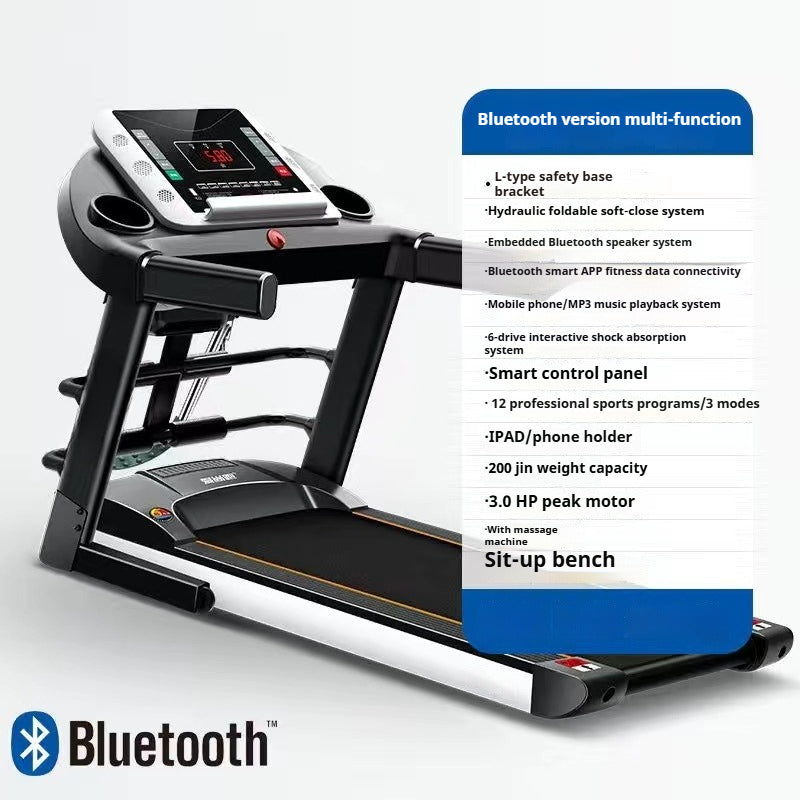 Smart Foldable Electric Treadmill for Home Use with Silent Motor & Walking Mode