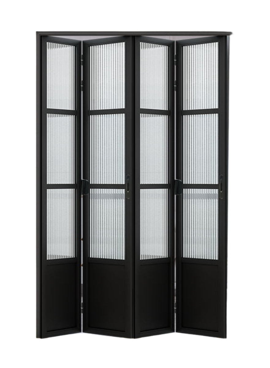 Aluminum Frameless Folding Door – Trackless Top-Hung Narrow Glass Sliding Door for Bedroom, Kitchen, Balcony, and Bathroom