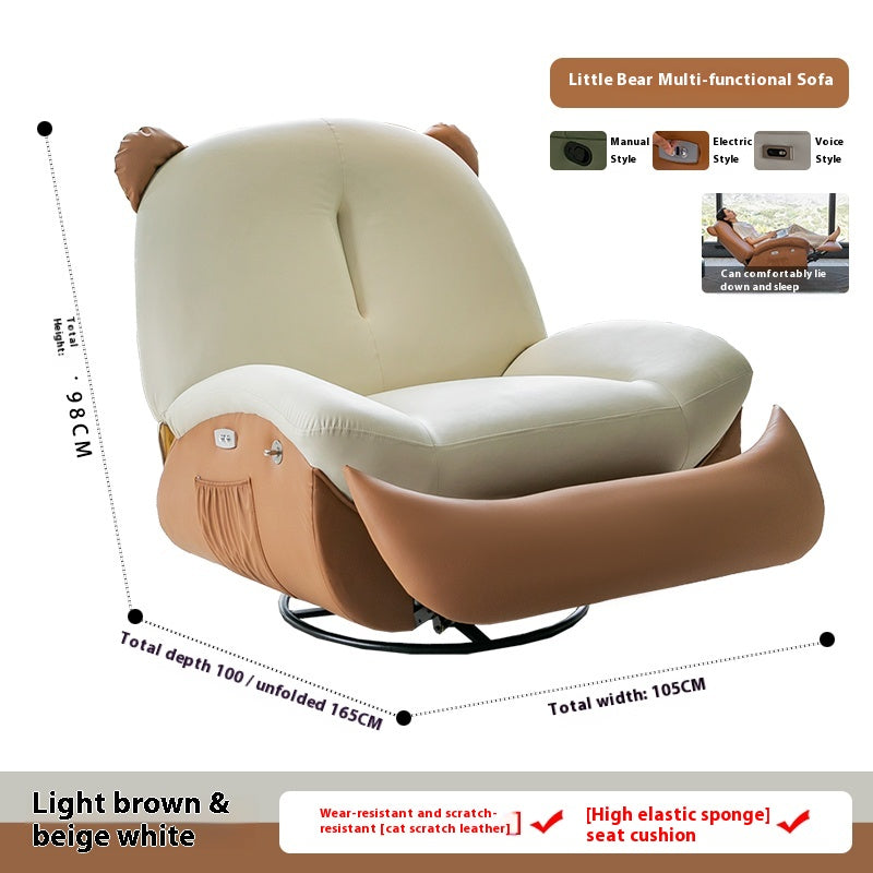 Smart Electric Recliner Chair with Massage, Heating, Rocking, USB & Battery for Small Cream-Style Living Rooms