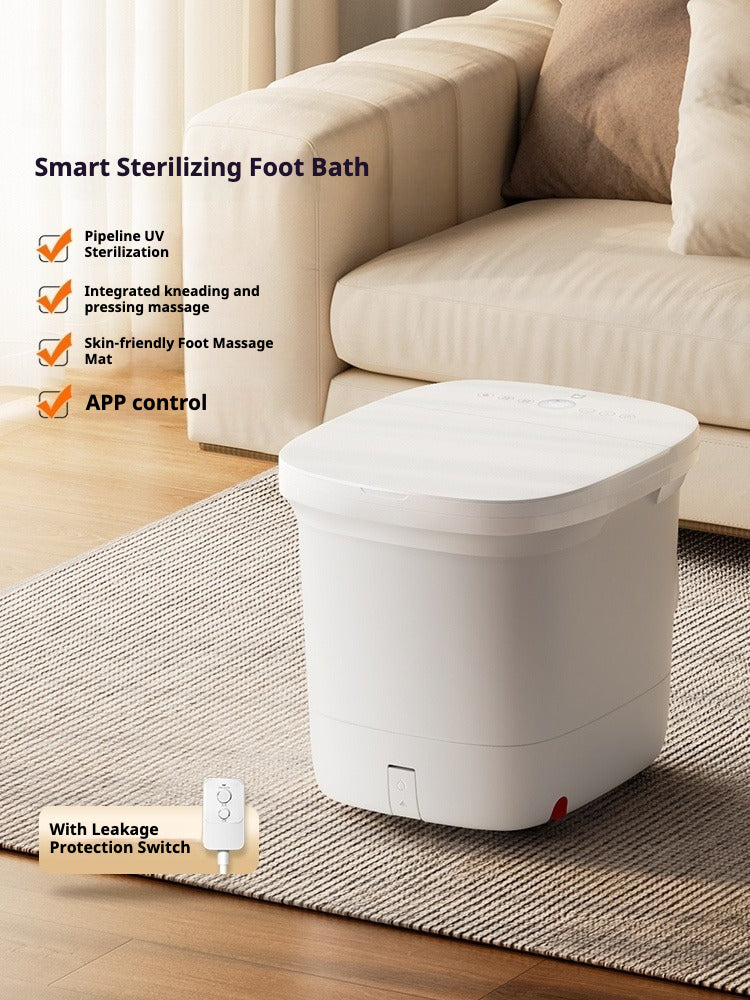 Smart Heated Foot Spa with Massage, Constant Temperature & Sterilization for Home Use