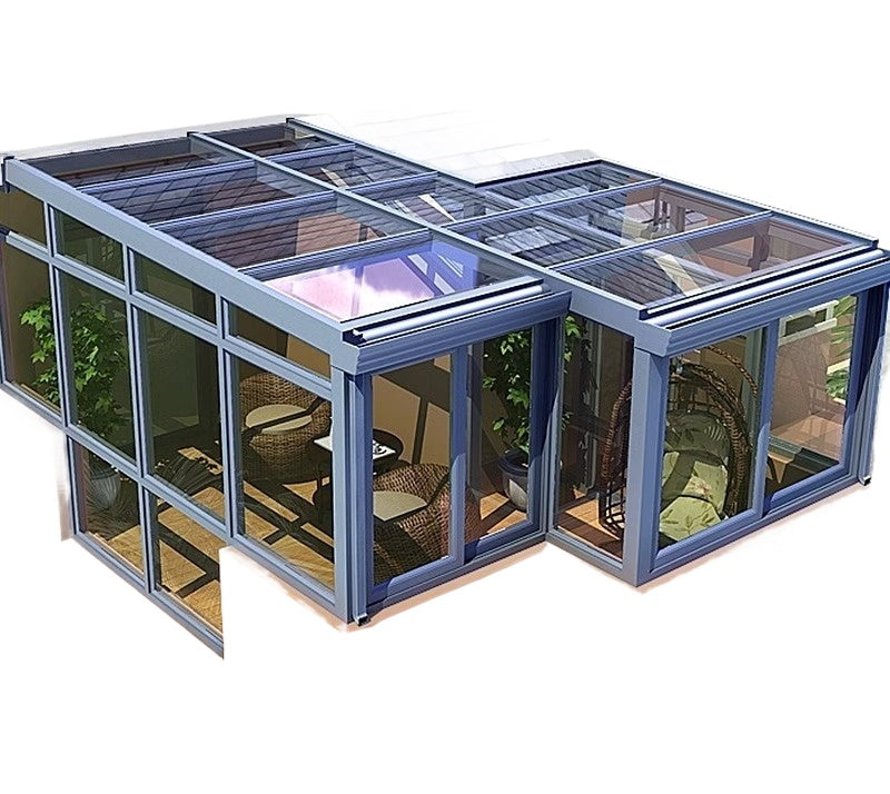 Aluminum Glass Sunroom with Tempered Glass & Insulated Windows for Villa Patio, Balcony & Garden