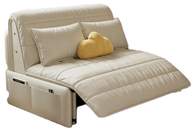Smart Electric Leather Sofa Bed - Multifunction Folding Recliner with Latex Mattress for Small Spaces