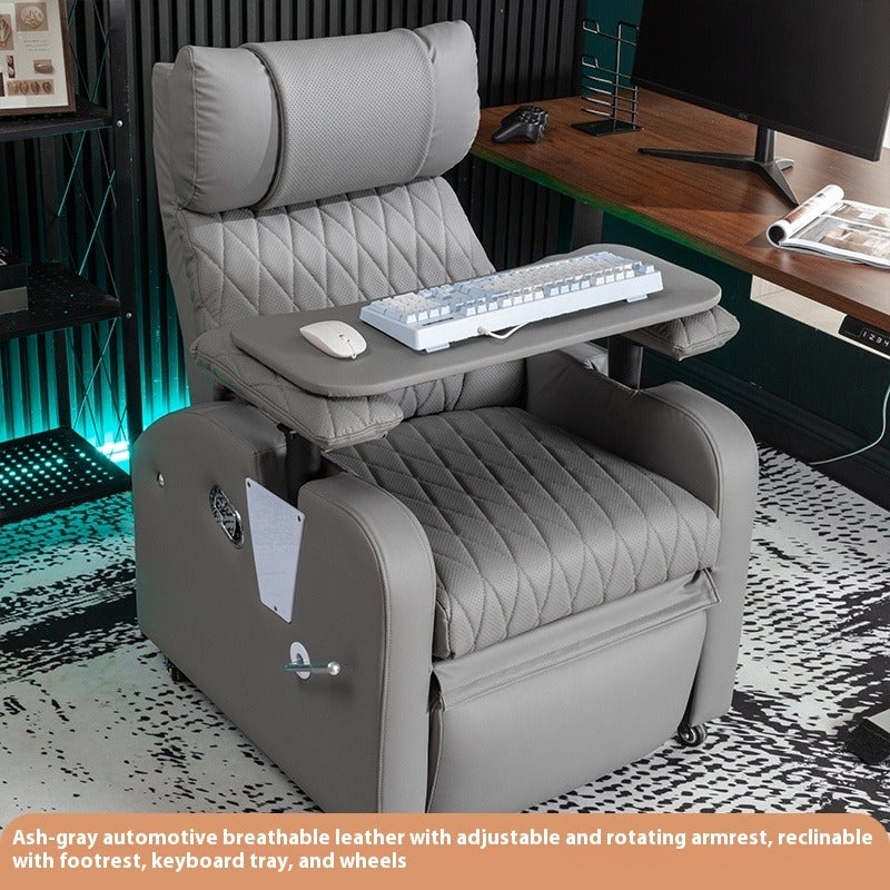 Breathable Gaming Recliner Chair with Armrest, Swivel Wheels, Keyboard Tray & Adjustable Back