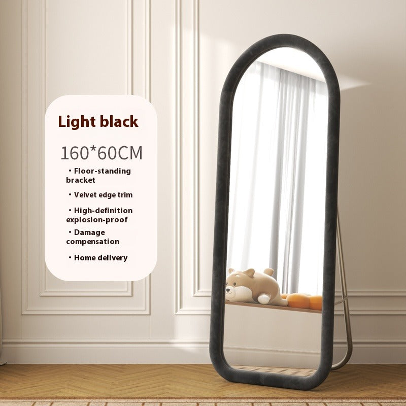 Aesthetic Full-Length Irregular Mirror – Wall-Mounted or Freestanding Dressing Mirror for Girls' Bedroom